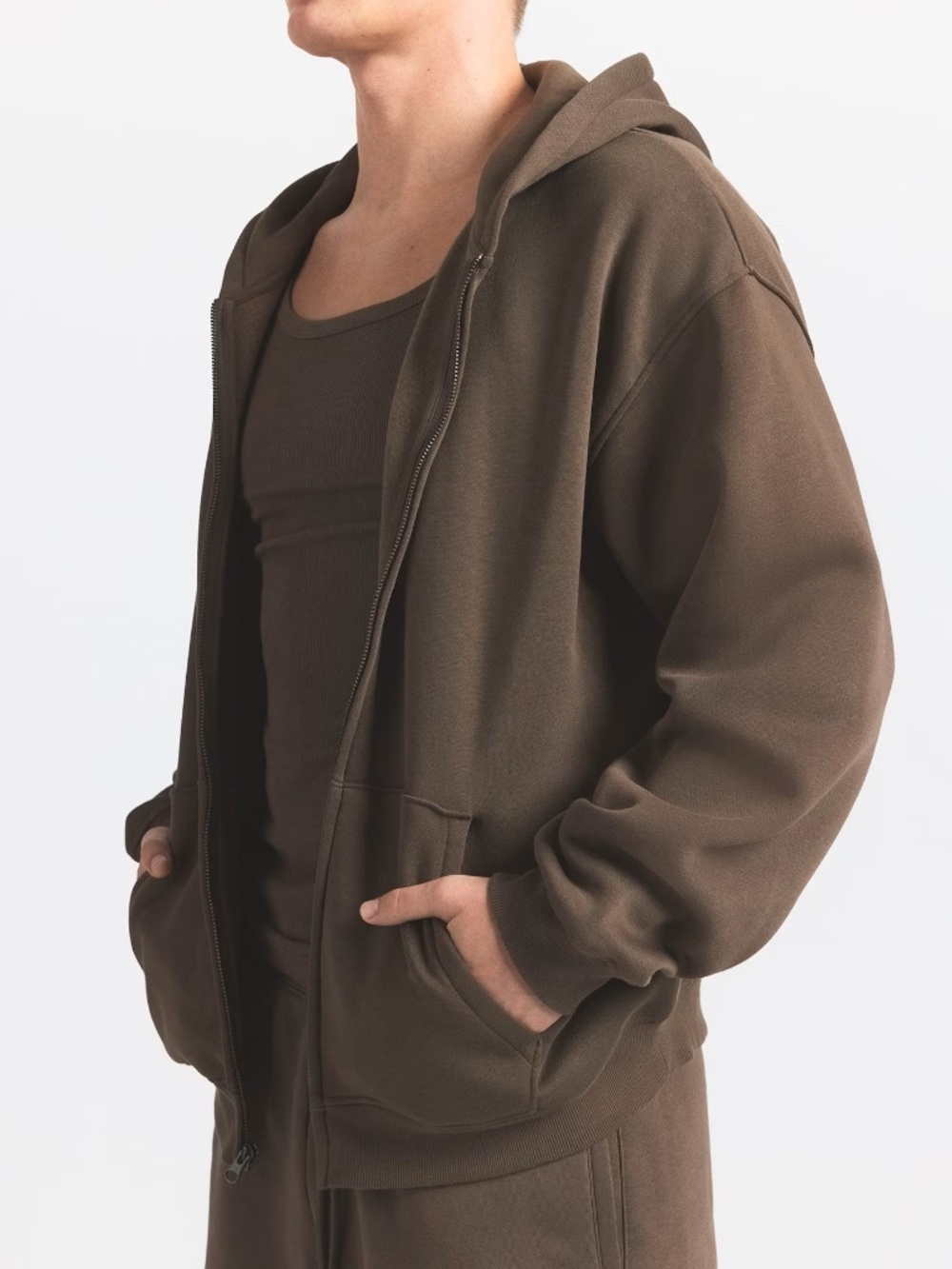 SKIMS Lounge Jersey Hoodie size 2X Espresso